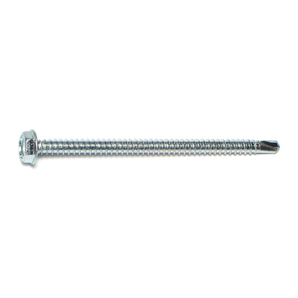 Midwest Fastener Self-Drilling Screw, #10 x 3 in, Zinc Plated Steel Flange Hex Head External Hex Drive, 10 PK 68684 - main